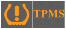 Ikony na tablicy rozdzielczej informujące, że pojazd jest wyposażony w&nbsp;system TPMS
