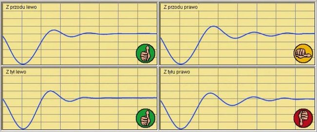 Przebieg pomiaru i&nbsp;jego interpretacja na ekranie urządzenia wykorzystującego technikę niskoczęstotliwościową (do 5 Hz)